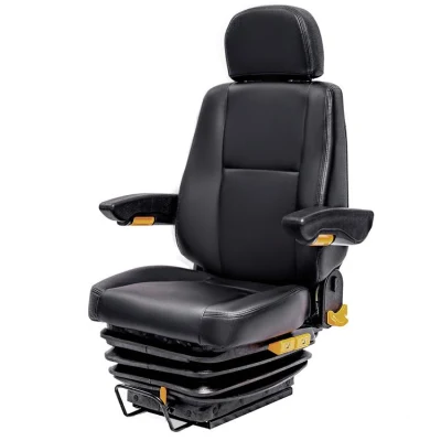 Asiento de conductor con suspensión neumática para miniexcavadora, maquinaria de construcción hidráulica ajustable de cuero de lujo, a la venta